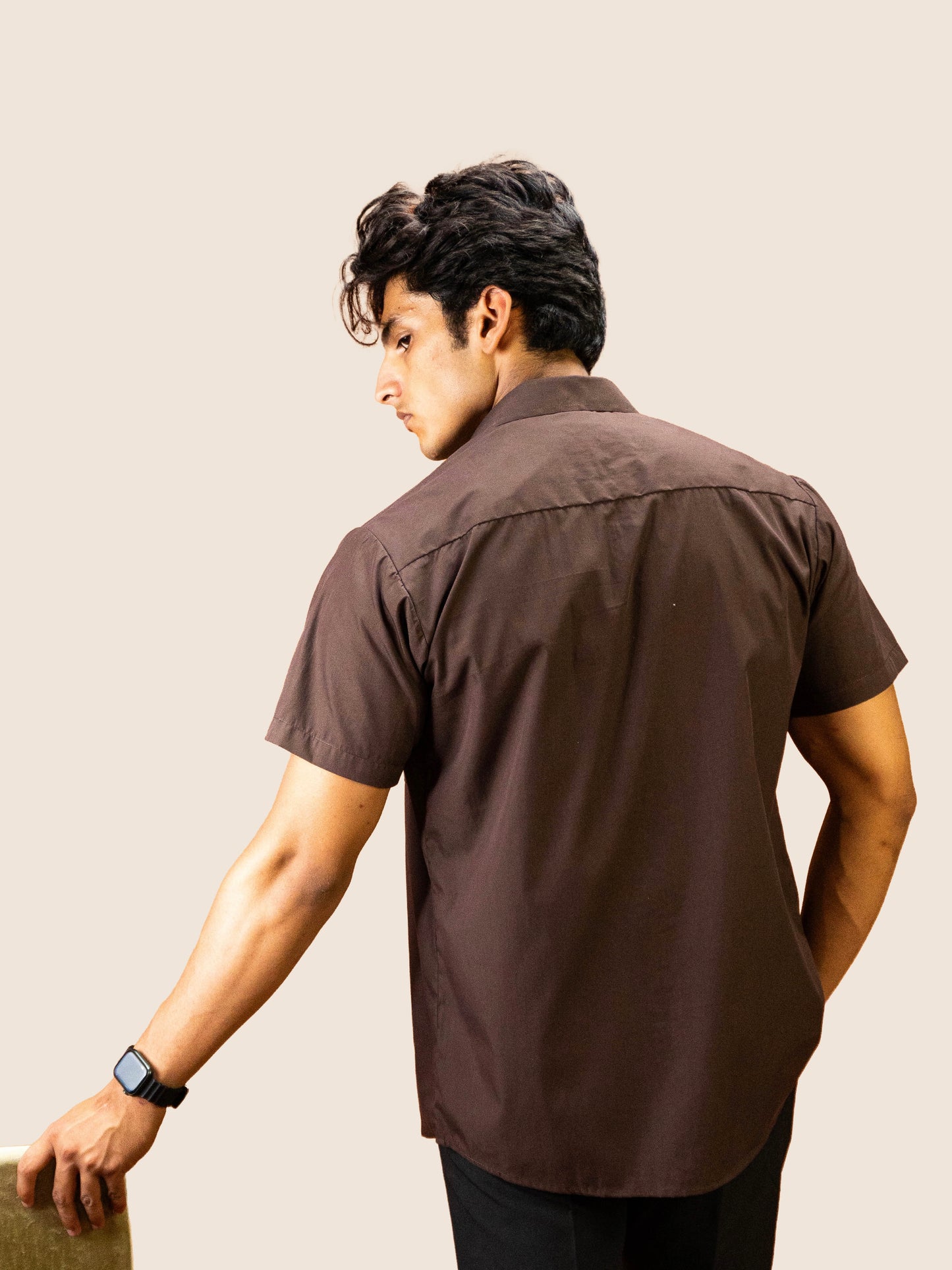 BROWN BUTTON UP