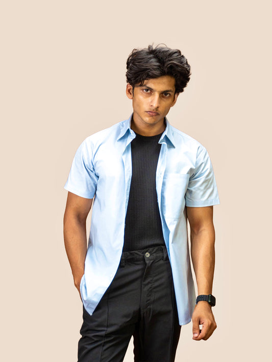 SKY BLUE BUTTON UP
