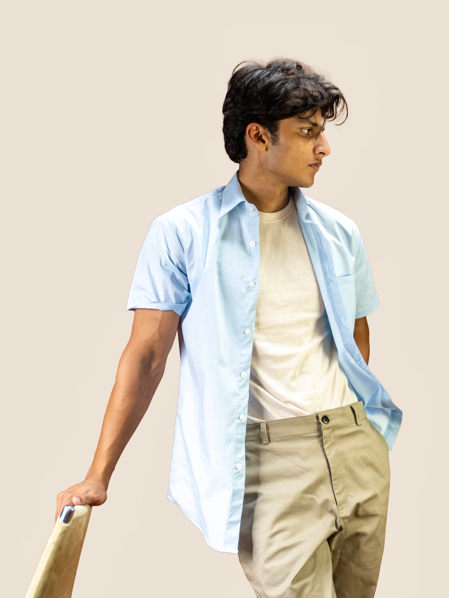 SKY BLUE BUTTON UP